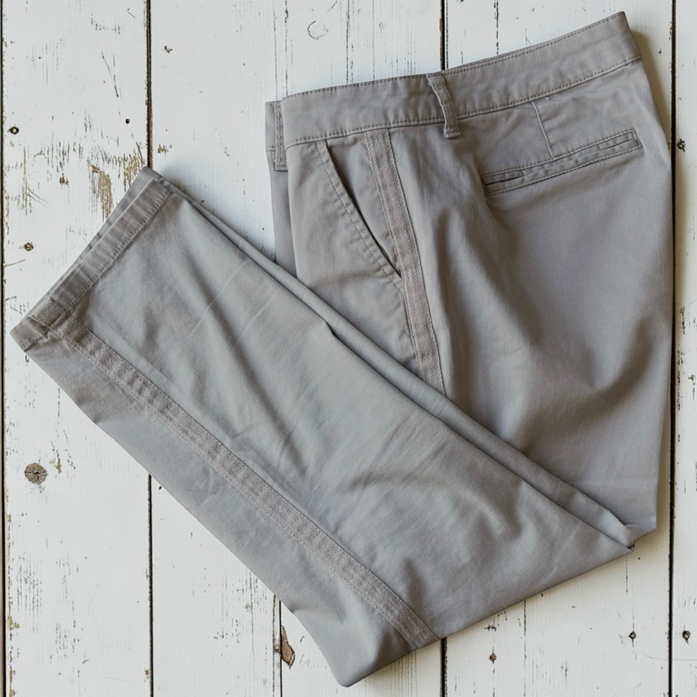 a.n.a Girlfriend Chino Pants Size 8 Beige Cropped Stretch Casual Preppy
